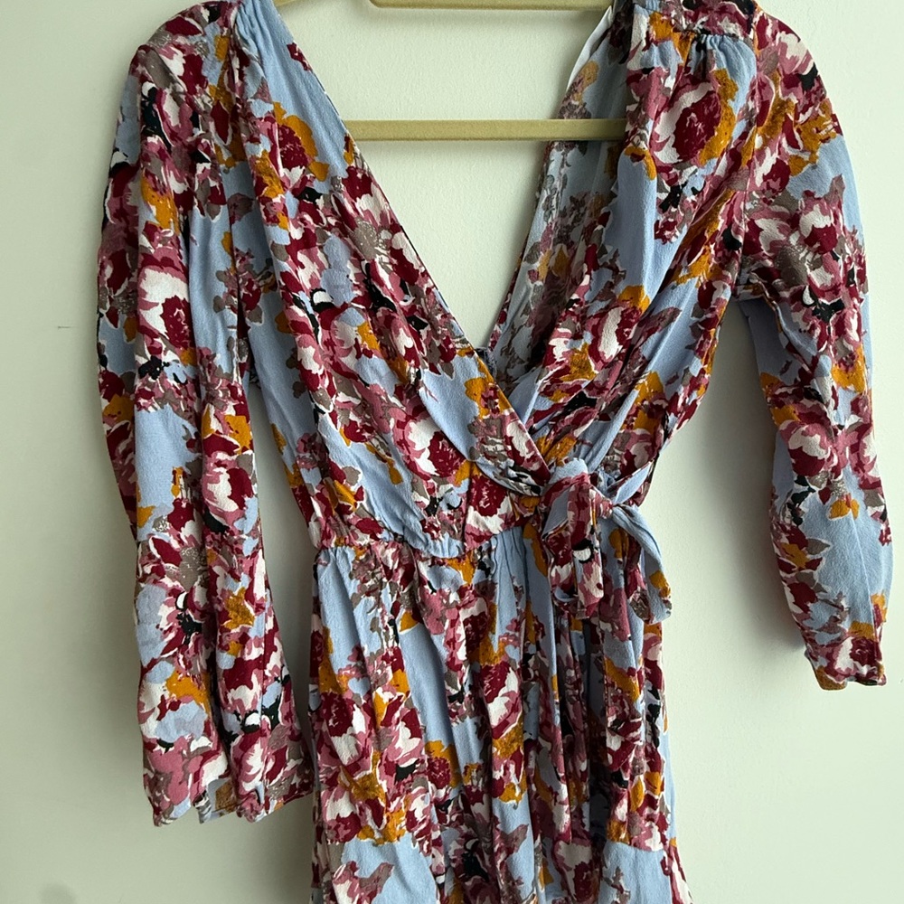 ASTR the Label Floral Wrap Romper - Picture 2 of 2